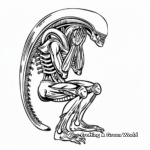 Simplified Xenomorph Coloring Sheets for Kids 4