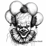 Sinister Balloon Clown Coloring Pages 1