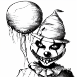 Sinister Balloon Clown Coloring Pages 2
