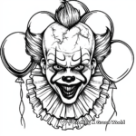 Sinister Balloon Clown Coloring Pages 4