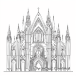 Sketch-Style Gothic Cathedral Coloring Pages 3