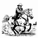 Skilful Western Rider on Paint Horse Coloring Pages 2