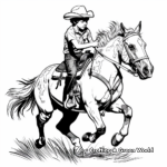 Skilful Western Rider on Paint Horse Coloring Pages 4