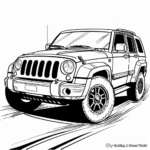 Sleek Jeep Grand Cherokee Coloring Pages for Adults 1