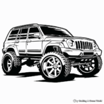 Sleek Jeep Grand Cherokee Coloring Pages for Adults 2