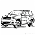 Sleek Jeep Grand Cherokee Coloring Pages for Adults 3
