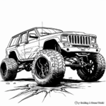 Sleek Jeep Grand Cherokee Coloring Pages for Adults 4