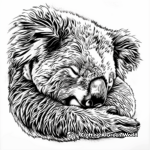 Sleeping Koala Coloring Pages 4