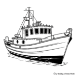 Pequeño barco de pesca tradicional Páginas para colorear 1