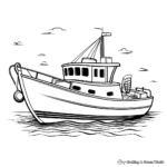 Pequeño barco de pesca tradicional Páginas para colorear 4