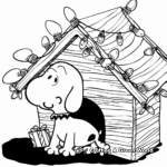 Snoopy's Doghouse Christmas Lights Coloring Pages 1