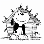 Snoopy's Doghouse Christmas Lights Coloring Pages 2