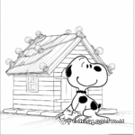 Snoopy's Doghouse Christmas Lights Coloring Pages 3