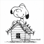 Snoopy's Doghouse Christmas Lights Coloring Pages 4