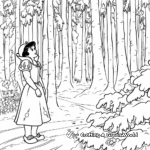 Snow White's Wintry Forest Coloring Pages 1
