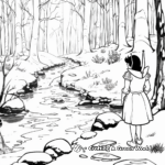 Snow White's Wintry Forest Coloring Pages 3