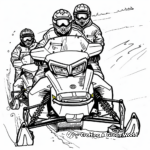 Snowmobile Riders Coloring Sheets 1