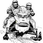 Snowmobile Riders Coloring Sheets 3