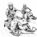 Snowmobile Stunt Performers Coloring Pages 1