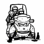 Snowmobile Trip: Family Adventure Coloring Pages 1