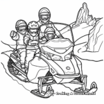 Snowmobile Trip: Family Adventure Coloring Pages 2