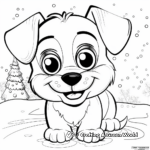 Snowy Day Christmas Puppy Coloring Pages 1
