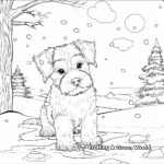Snowy Day Christmas Puppy Coloring Pages 2