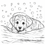 Snowy Day Christmas Puppy Coloring Pages 3