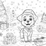 Snowy Day Christmas Puppy Coloring Pages 4