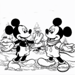 Snowy Mickey Mouse and Friends Coloring Pages 2