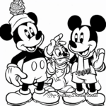 Snowy Mickey Mouse and Friends Coloring Pages 4