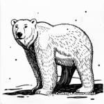 Snowy Polar Bear Coloring Pages 2