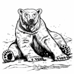 Snowy Polar Bear Coloring Pages 3