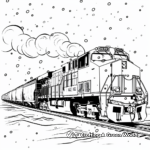 Snowy Winter Freight Train Coloring Pages 1