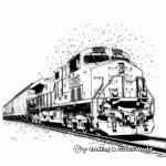 Snowy Winter Freight Train Coloring Pages 2