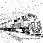 Snowy Winter Freight Train Coloring Pages 3