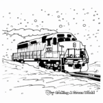 Snowy Winter Freight Train Coloring Pages 4