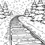 Snowy Winter Train Tracks Coloring Pages 3