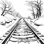 Snowy Winter Train Tracks Coloring Pages 4