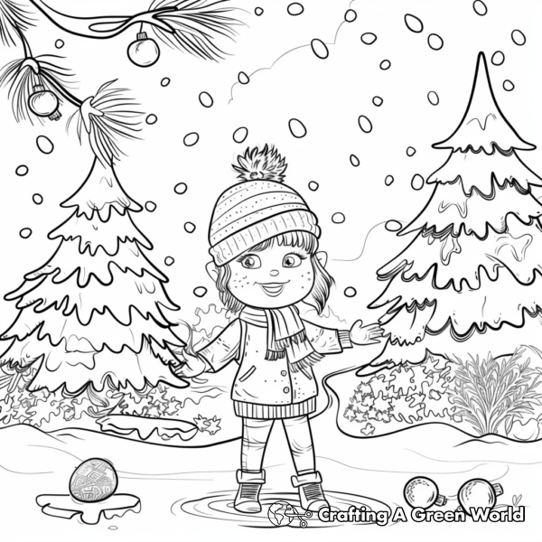 Snowy Winter Wonderland Coloring Pages 1