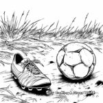 Soccer Ball and Cleats Coloring Pages 1