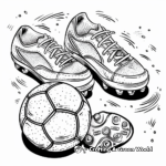 Soccer Ball and Cleats Coloring Pages 2
