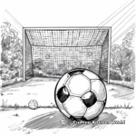 Soccer Ball and Goalpost Coloring Pages 1