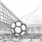 Soccer Ball and Goalpost Coloring Pages 2
