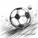 Soccer Ball in Motion Coloring Pages 1