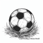 Soccer Ball on Grass Coloring Pages 1