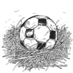 Soccer Ball on Grass Coloring Pages 2