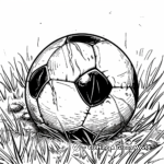 Soccer Ball on Grass Coloring Pages 4