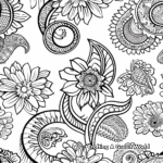 Soothing Paisley Flower Coloring Pages 1