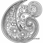 Soothing Paisley Flower Coloring Pages 3